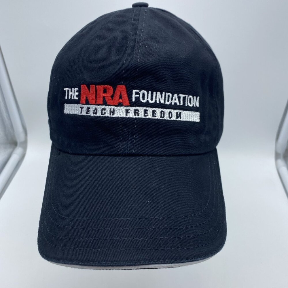 NRA Foundation Black Adult Baseball Cap Trucker Hat Hook-Loop Mesh-back USA Made